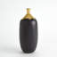 Dipped Golden Crackle/Black Cylinder Vase-Lg