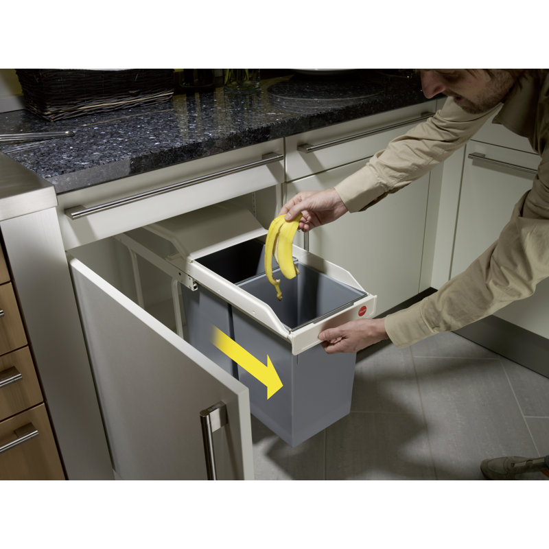 Steel Manual Lift Pull Out Trash Can - 7.4 Gallons