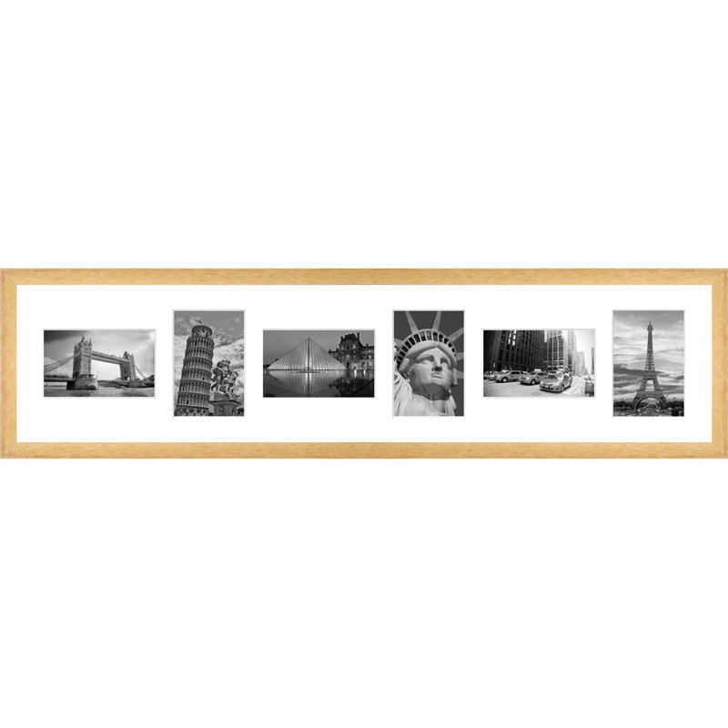 Larman Wood Picture Frame with Mat, Natural Brown