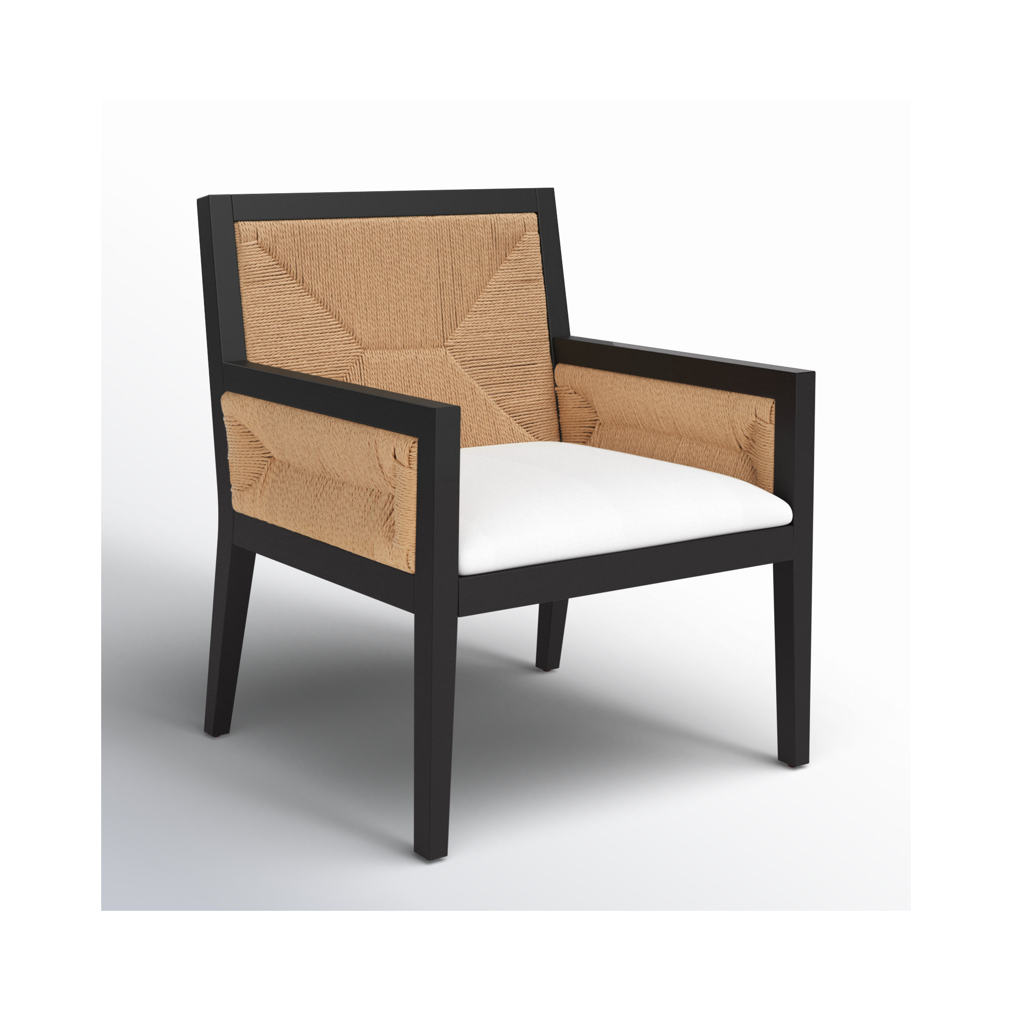 Hudgins Woven Accent Chair, Black
