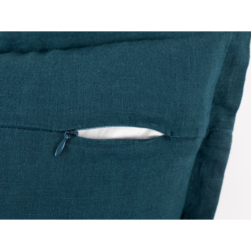 Coussin décoratif en lin délavé avec bride  20 po x 20 po, Étang lumineux