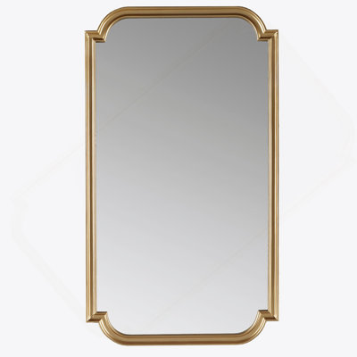 Gold Scalloped Wood Wall Mirror