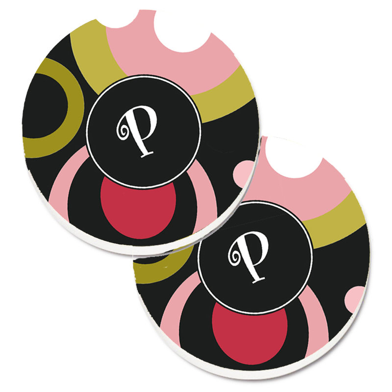 Sous-verre de voiture monogramme, Lime, P