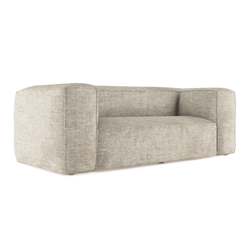 Canapé surdimensionné Varick, H 30 po x l 96 po x P 47 po, Patiné, Velours écrasé huître