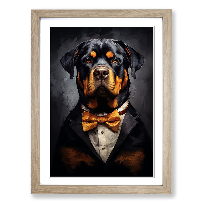 Rottweiler Informel - Framed Print, Oak , 34cm H x 25cm W x 2cm D
