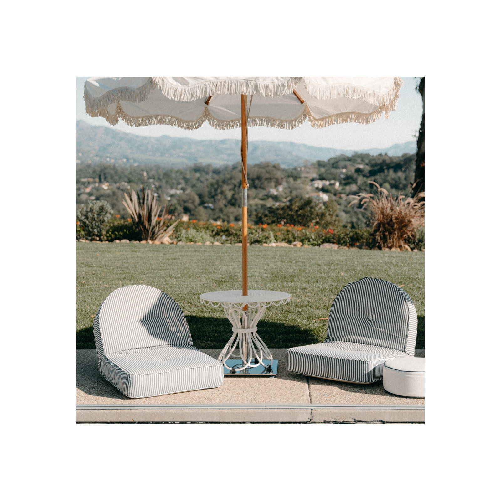 Laurens Reclining Pillow Lounger, Navy