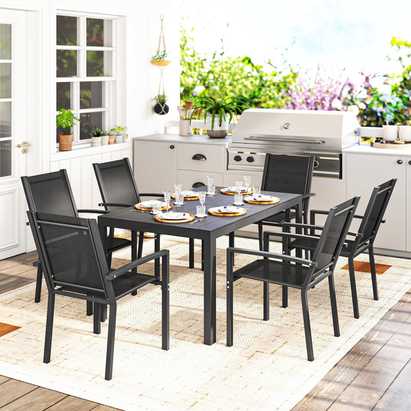 6 - Person Patio Dining Set with Rectangular Table