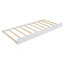 Grand lit plateforme en bois avec 2 grands tiroirs, lit gigogne T-XL, blanc