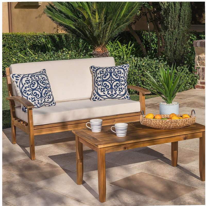 Causeuse et table basse Peyton, Blanc