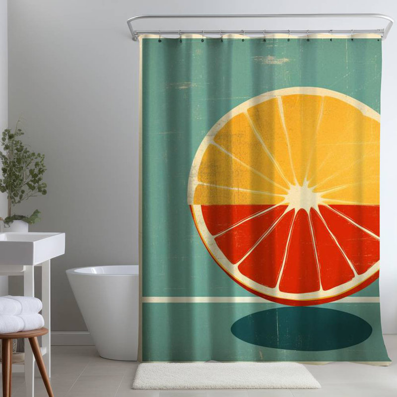 Shower Curtain GA132 – Polyester Shower Curtain, Dye Sublimation Print, 71" W × 74" L