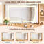 Coiffeuse moderne en bois naturel avec miroir lumineux et station de recharge, coiffeuse à 5 tiroirs grande capacité-340160565