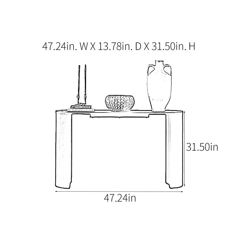 Console Minimalist, Noir, H 31,5 po x l 47,24 po x P 13,78 po