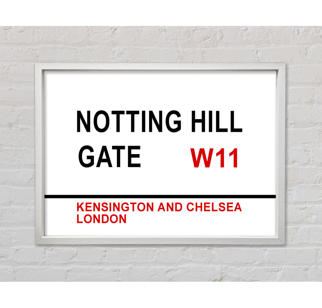 Notting Hill Gate Signs - Einzelner Bilderrahmen Typografie auf Leinwand