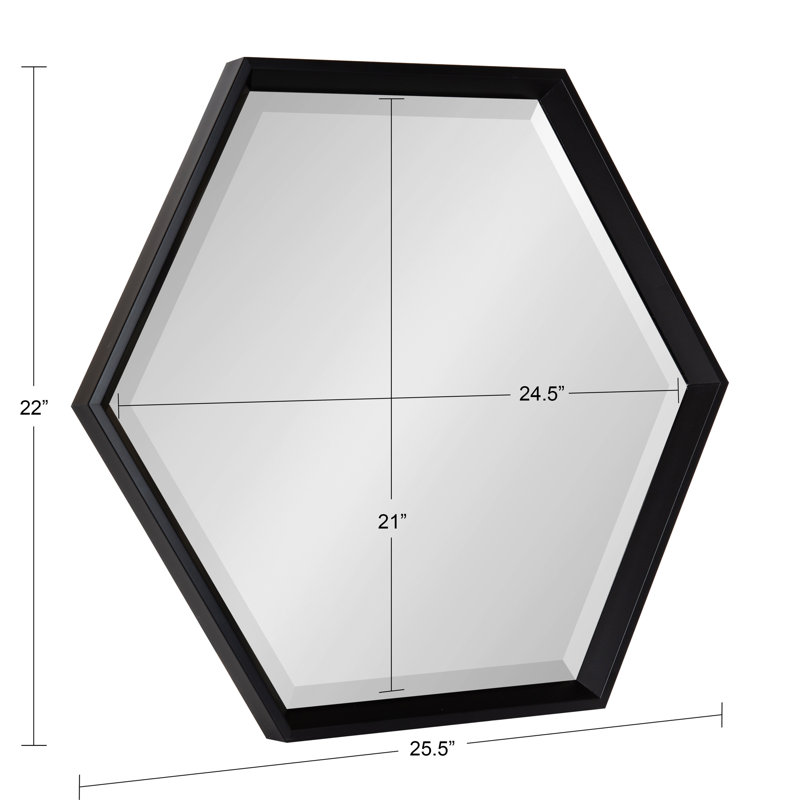 Bensonhurst Flat Mirror, 26" H x 22" W, Black