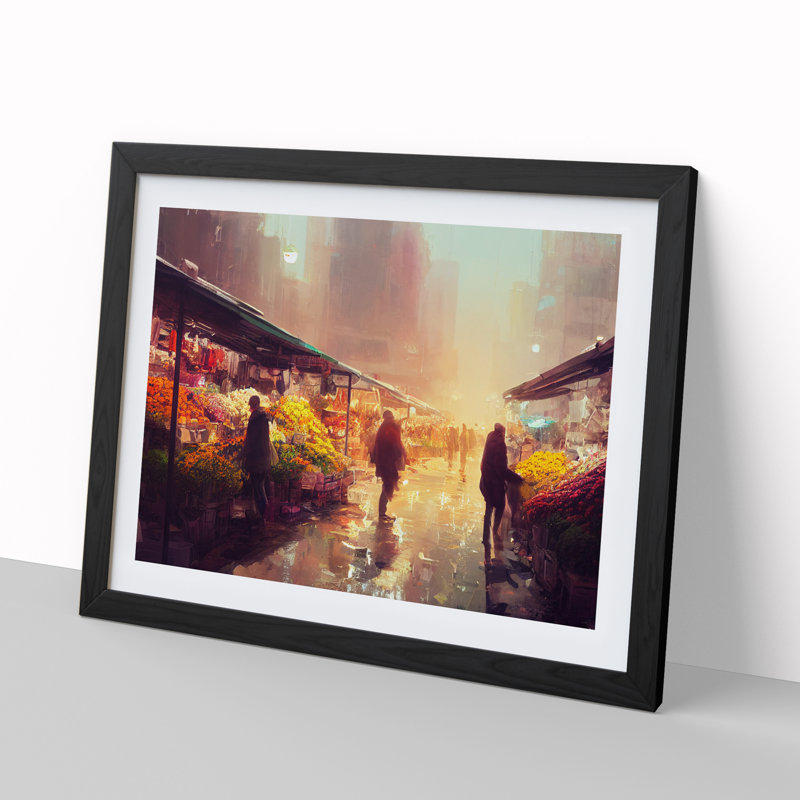 The Flower Market Vol.2 - Single Picture Frame Print, Black, 46cm H x 64cm W