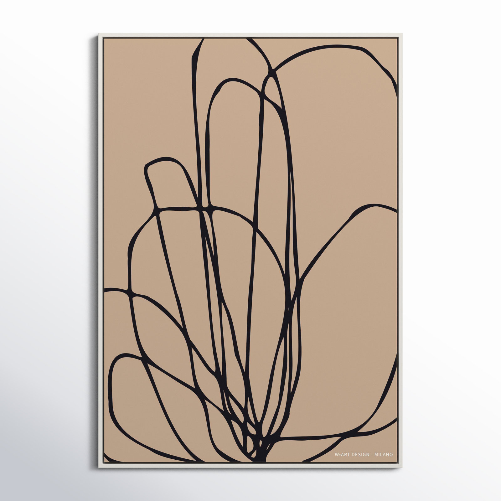 Tracings 3 by Romina Gadler, White Framed Canvas, 50" H x 35" W x 1.25" D