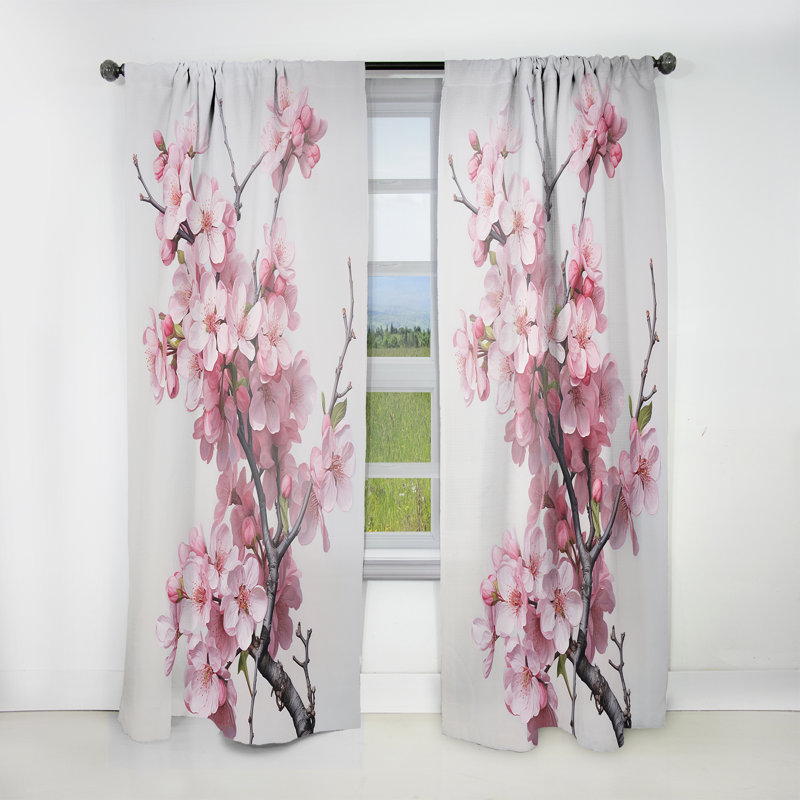 Rideau obscurcissant à motif abstrait Apple Blossom - Katorina, L 52 po x L 63 po