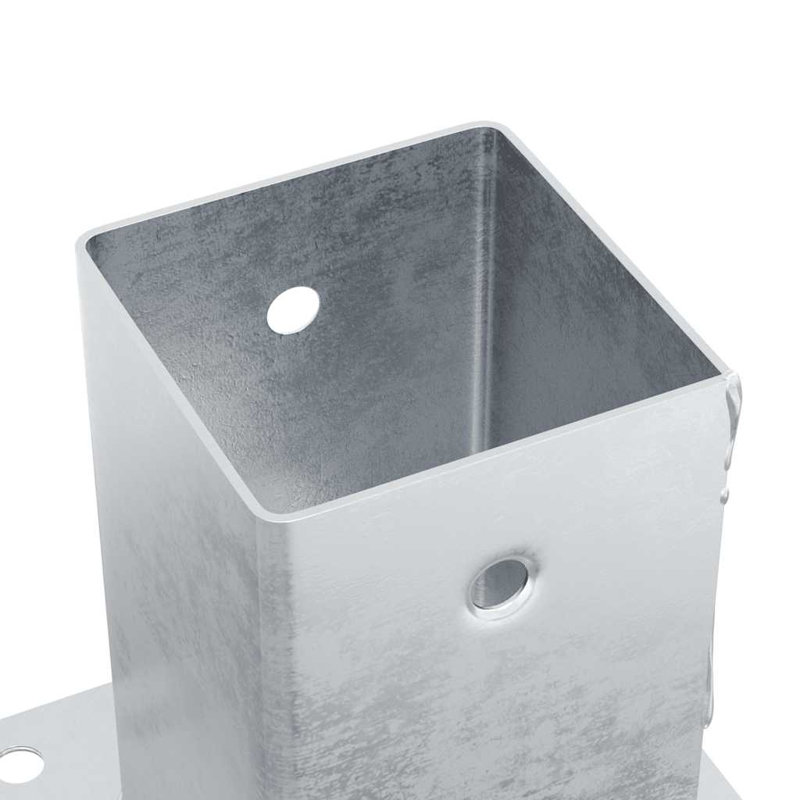 Bases de poteaux carrées Vidaxl, Argent