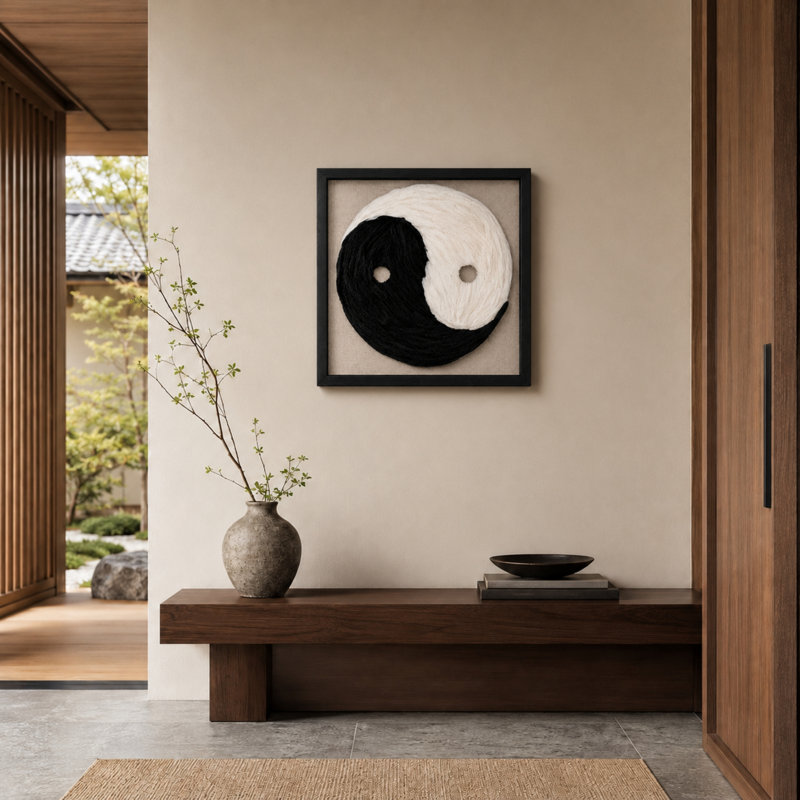 Feather Yin-Yang Wall Art
