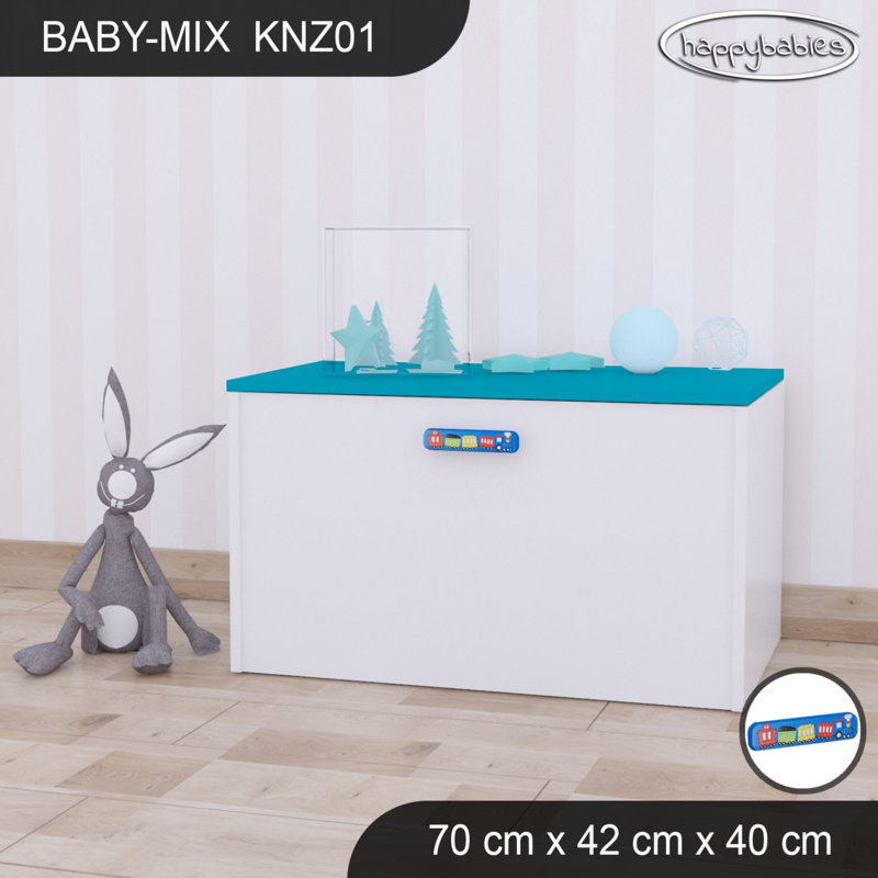 Baby Mix Toy Storage Bench, Blue/White/Blue
