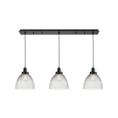 Luminaire suspendu en forme de dôme pour îlot de cuisine 3 lumières Waterville