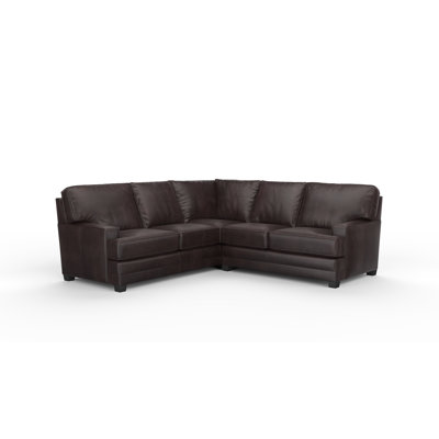 Lanier 2x2 100% Full Top Grain Leather Sectional