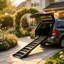 Foldable Black Dog Car Stairs Ramp, Lightweight Portable Pet Access Steps, Works for Small, Medium, Large Dogs, Perfect for Car, Truck, SUV