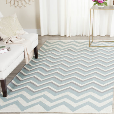 Agboka Chevron Wool Hand Woven Area Rug