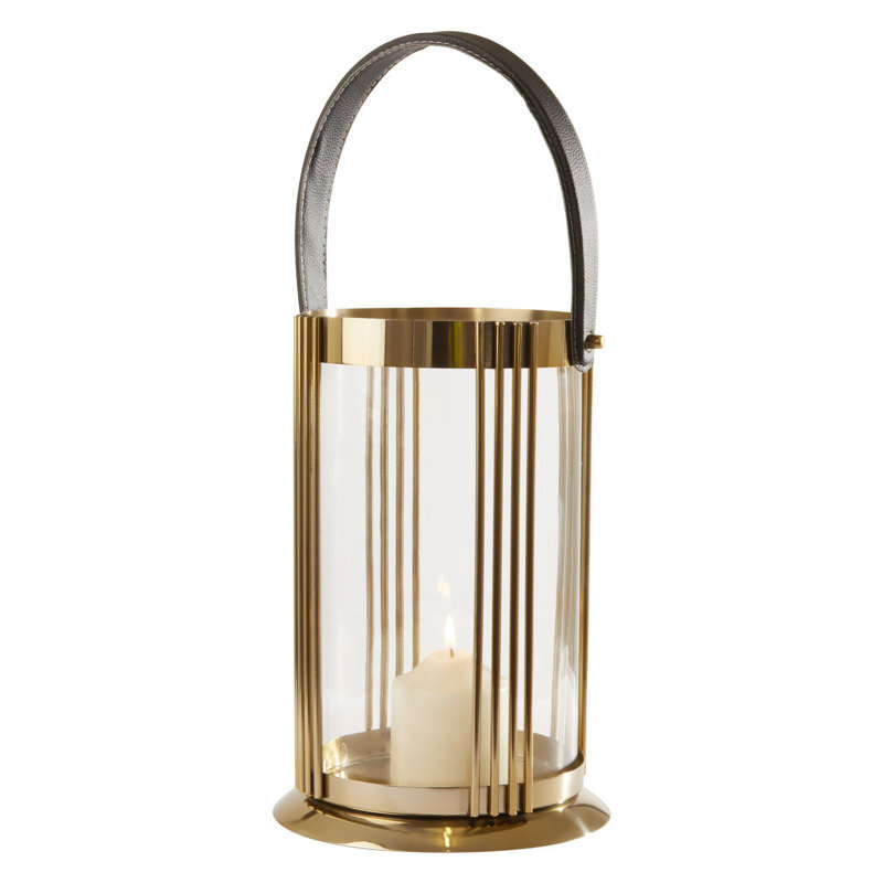 Cyrus Tabletop Lantern, Gold, 45 cm H x 19 cm W x 19 cm D