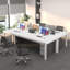 Grand bureau d'ordinateur de 78,7 pouces, table moderne avec plateau épais, bureau de jeu spacieux pour 2 personnes, poste de travail d'écriture pour bureau à domicile, travail à domicile, blanc-135933861-135933857