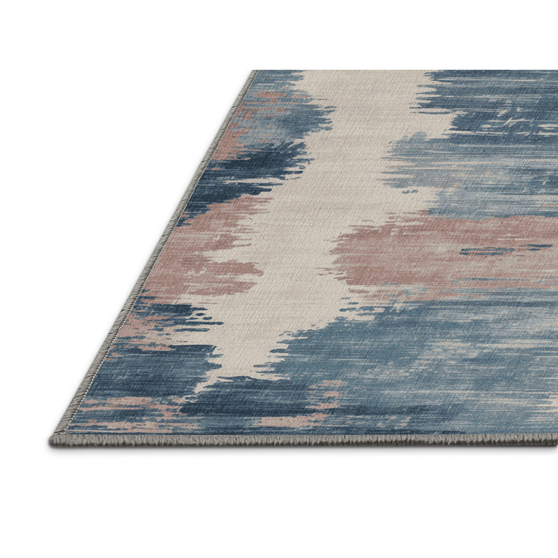 Tapis gris aquarelle lavable à la machine, Rectangle 4pi x 6 pi