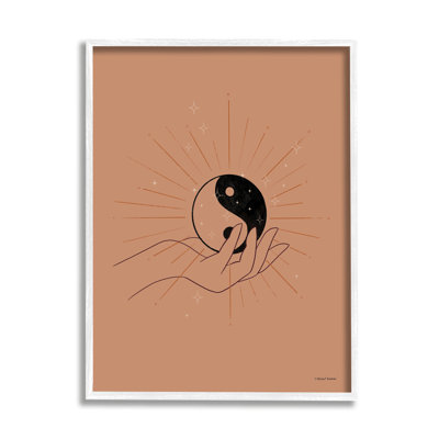 " Brown Yin Yang Harmony Symbol Palm Hand " by Rachel Nieman
