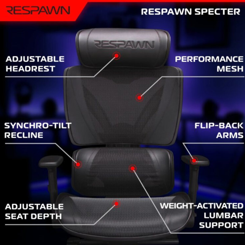 Onyx Ergonomic Mesh High Back Gaming Chair with Adjustable Armrests