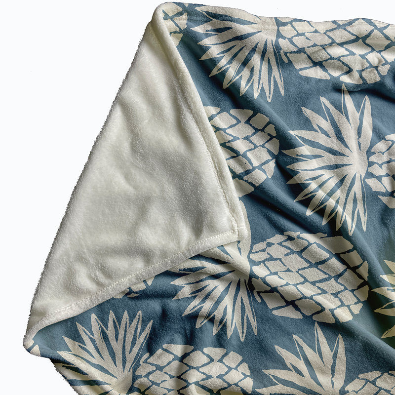 Botanical Blooms Fleece Throw Blanket, 30" W x 40" L, Dusty Smoke, 1.75