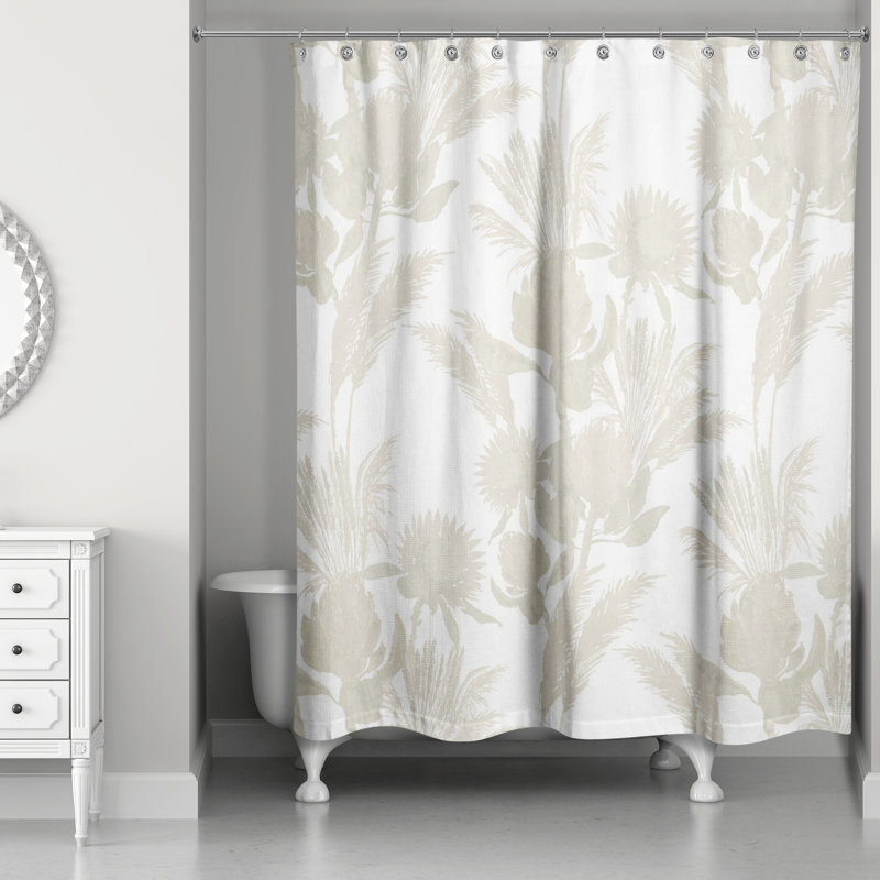 Rideau de douche simple en polyester Mizelle, Crème