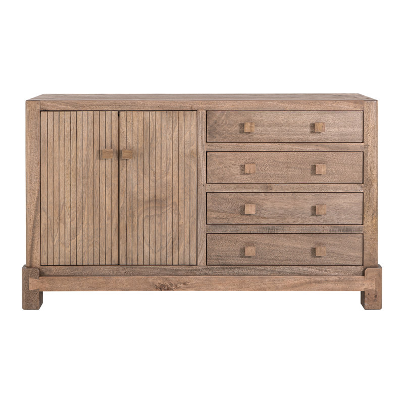 Console à 4 tiroirs et 2 portes, Marron clair