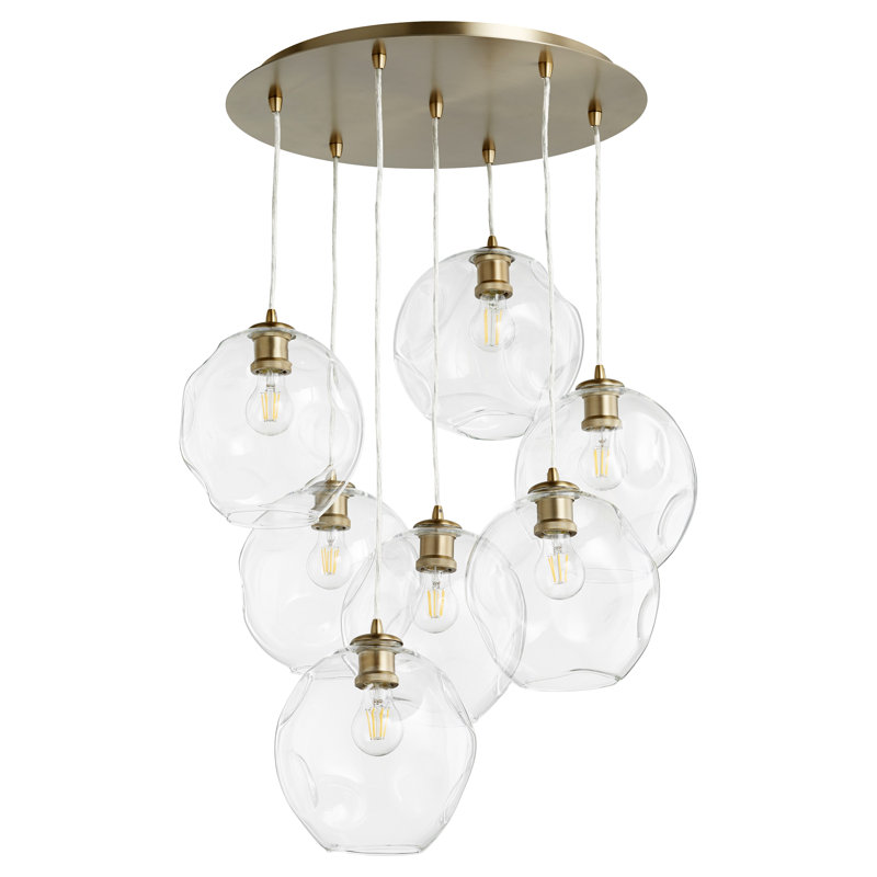 Giolou 7 - Light Cluster Pendant, Aged Brass