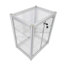 Vitrine en aluminium et plexiglas en aluminium, porte battante avec serrures, boîte à bijoux avec support de boulangerie