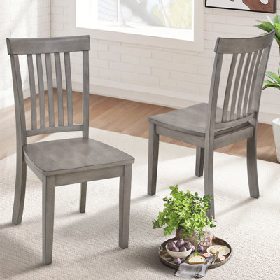 Tanvier Slatted Back Dining Chair Solid Wood Side Chair