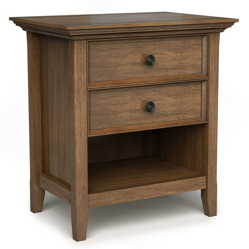 Amherst - Bedside Table - Rustic Natural Aged Brown, Natural