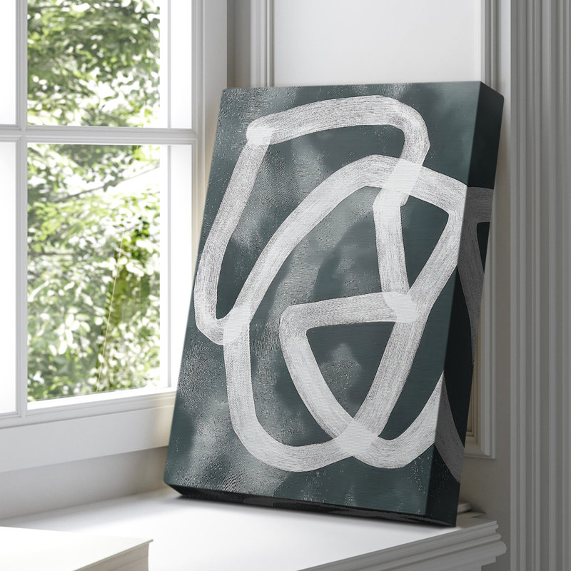 Toile tendue avec châssis abstrait LX III - Prêt à être accroché, H 18 po x l 12 po, 311