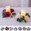Couronne de bougie rose, couronne de bougie en soie artificielle, couronne de bougie, mariage, fête de la Saint-Valentin, table, décorations de chandelier-924613205
