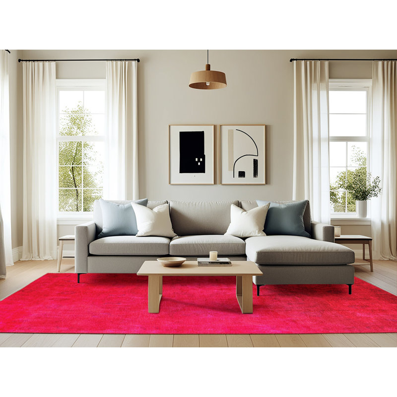 Tapis de style oriental rouge, Rectangle 6 pi x 9 pi