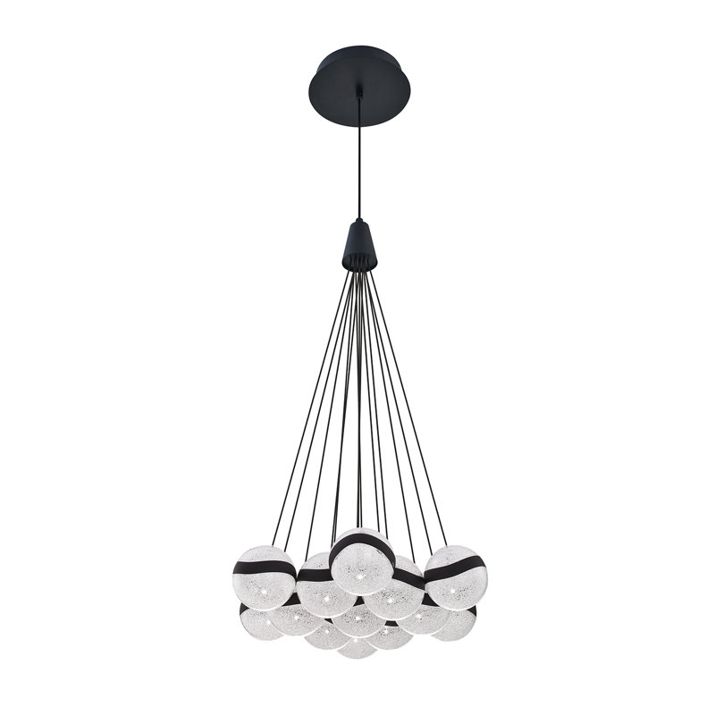 Luminaire suspendu à DEL 13 lumières Mystyke, Noir