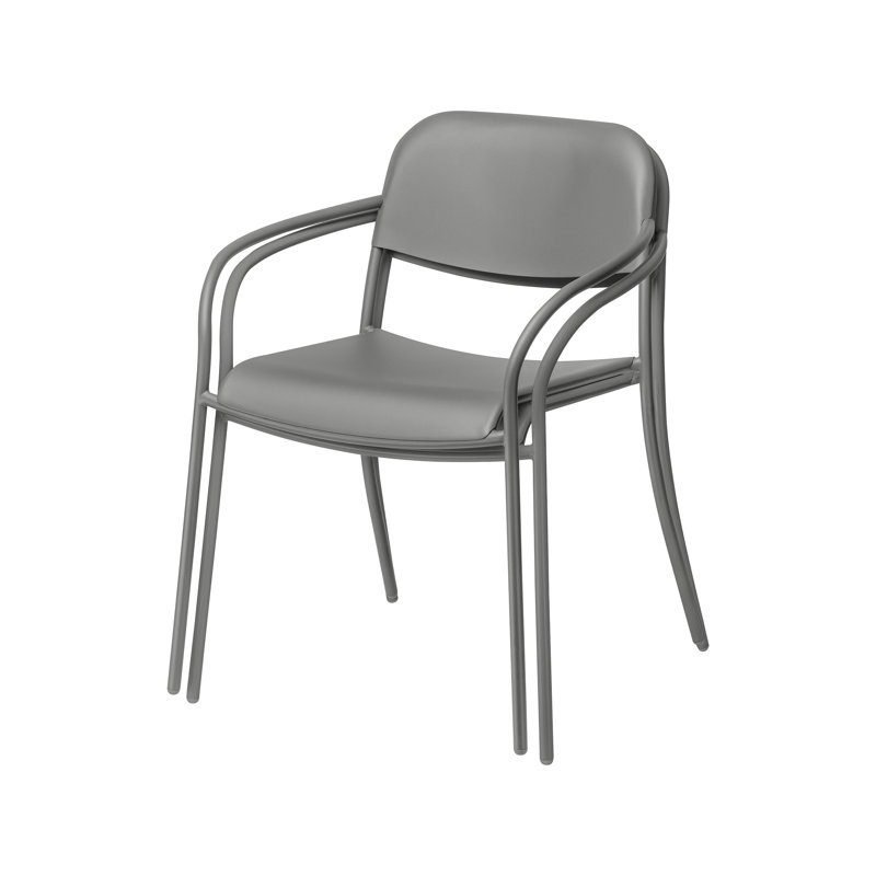 YUA Stacking Patio Dining Armchair, Granite Gray