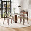 Ensemble de 4 chaises de salle à manger, structure en noyer massif, revêtement chenille moderne pour cuisine