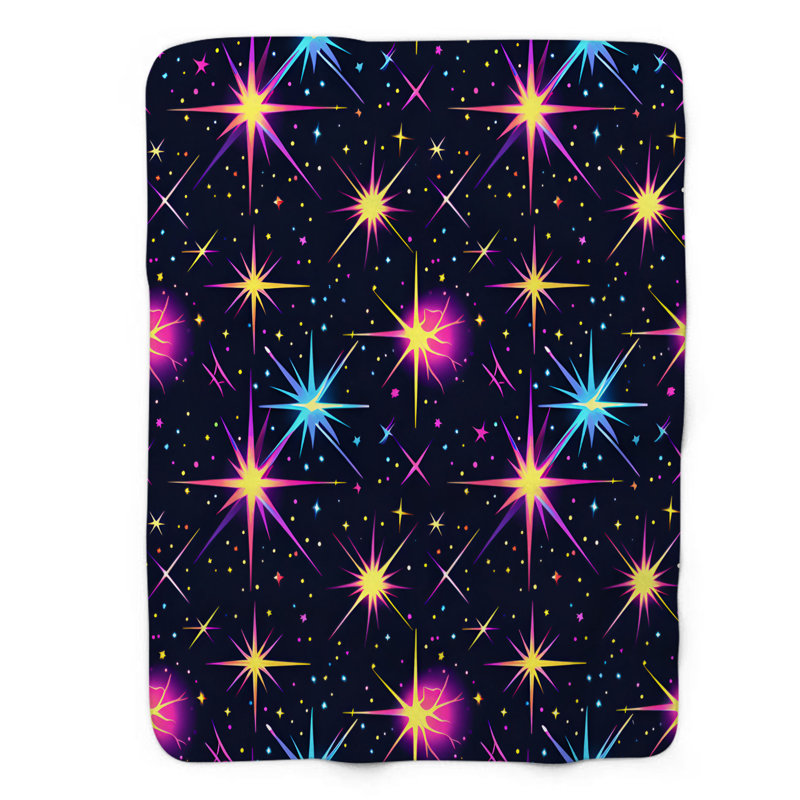 Galactic Disco Lights - 1 pièce Sherpa Premium, Grand lit