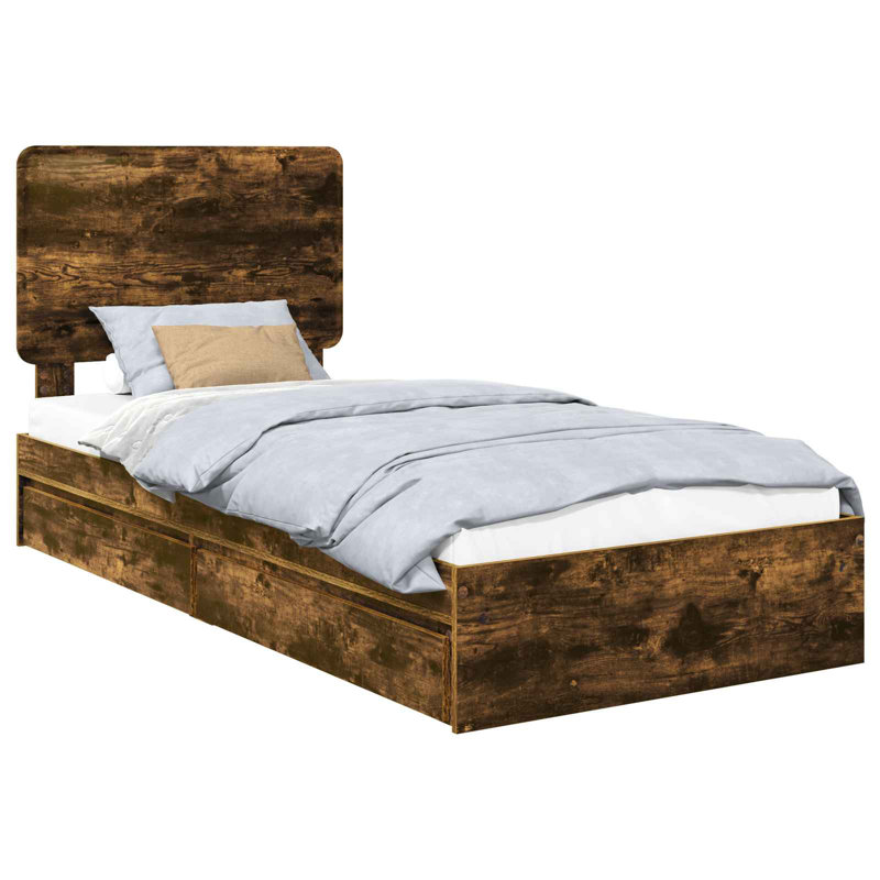 Bed, Smoked Oak, European Single (90 x 200 cm)