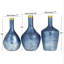 Ensemble de 3 vases de table en verre bleu / or Monique Monique
