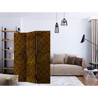 Gioacchino 135cm W x 172cm H 3 - Panel Solid Wood Folding Room Divider